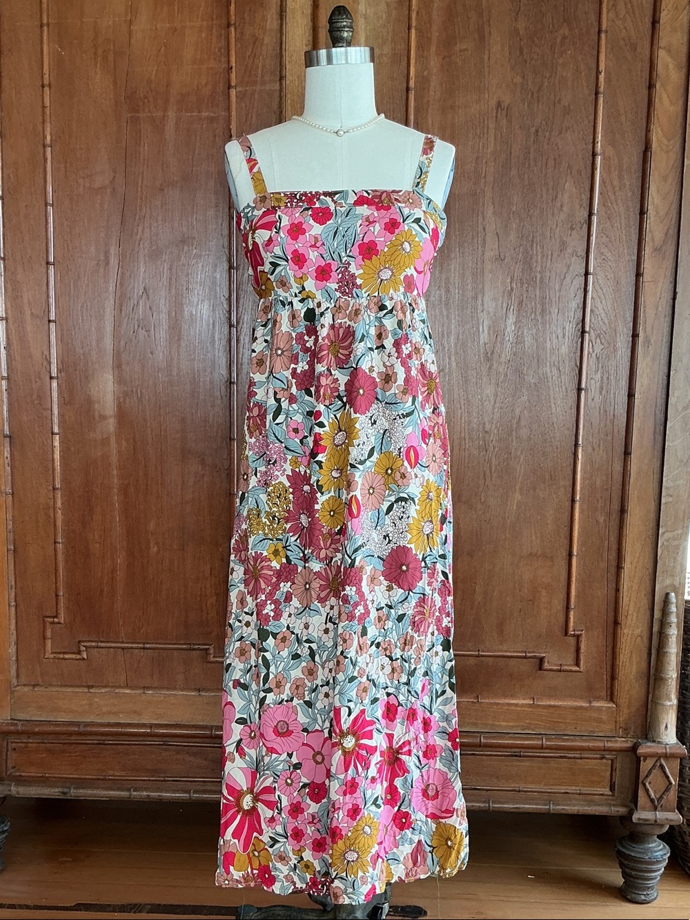 NATURAL LIFE Floral Maxi Dress in Pink, Yellow & Cream